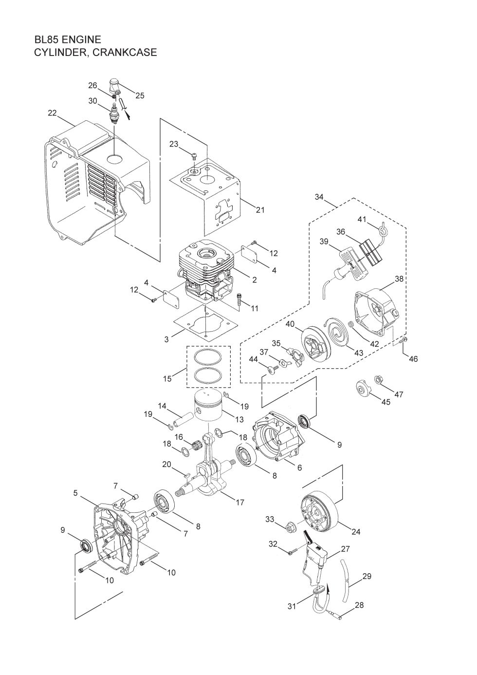 Maruyama Parts Lookup - BL85 Parts Diagrams|BL85 Engine