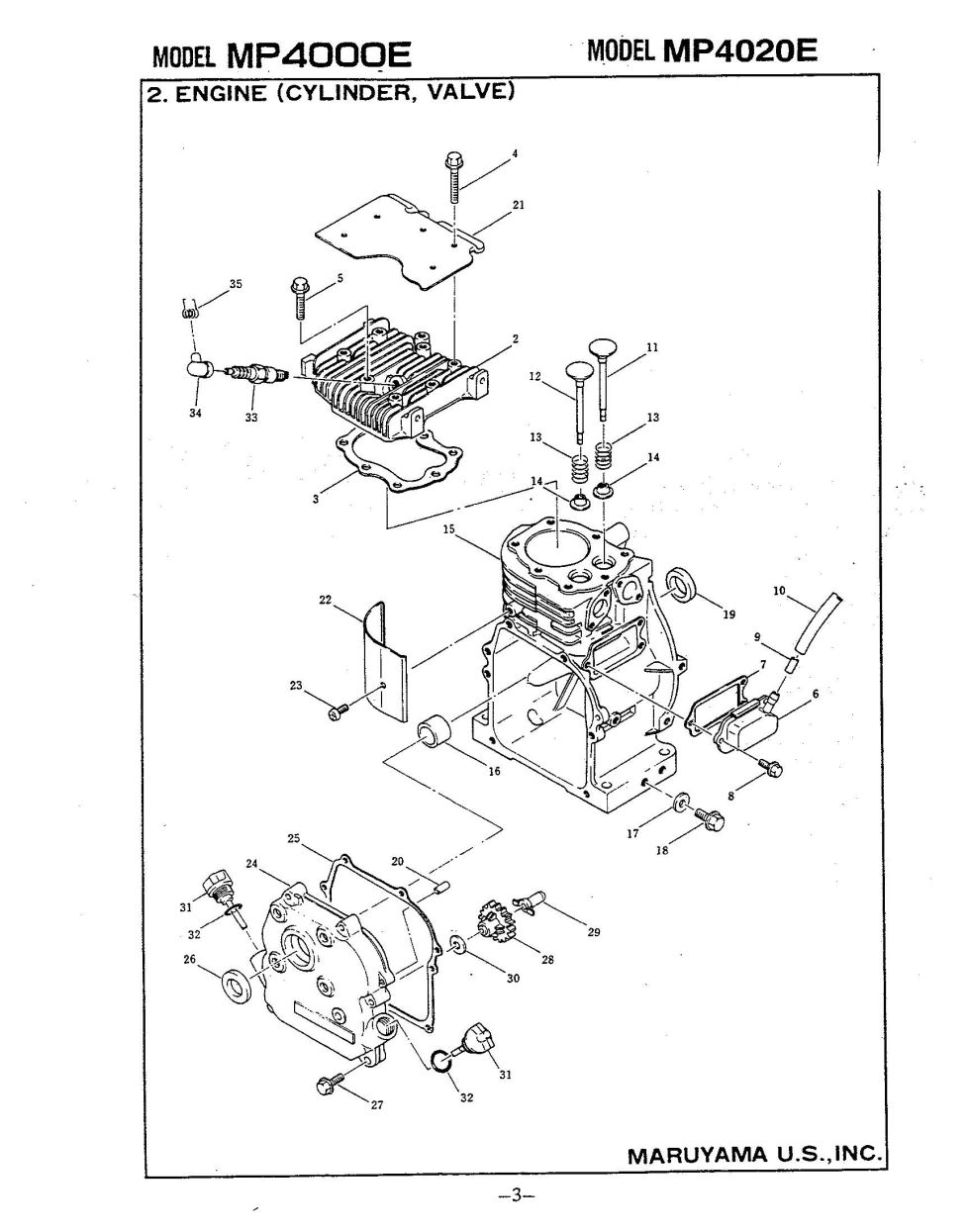 Maruyama Parts Lookup - MP4000E, MP4020E Parts Diagrams|MP4000E ...