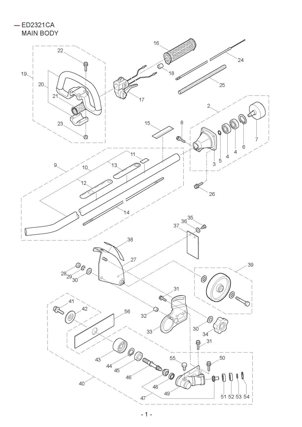 Maruyama Parts Lookup - ED2321CA Parts Diagrams|ED2321CA Main Body