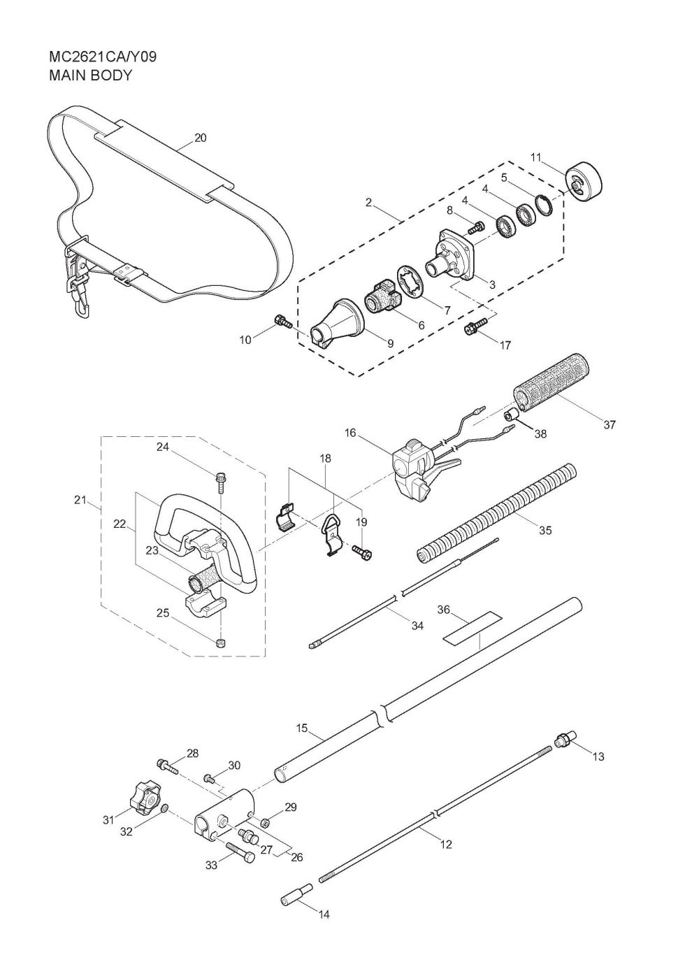 Maruyama Parts Lookup - MC2621CA Parts Diagrams|MC2621CA Main Body